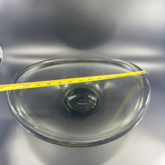 Vintage MCM Holmegaard Per Lutken Smoked Extra Large Art Glass Bowl Dish Signed - Picture 8 of 16